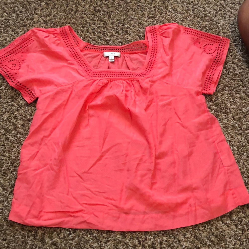 J. Crew coral blouse